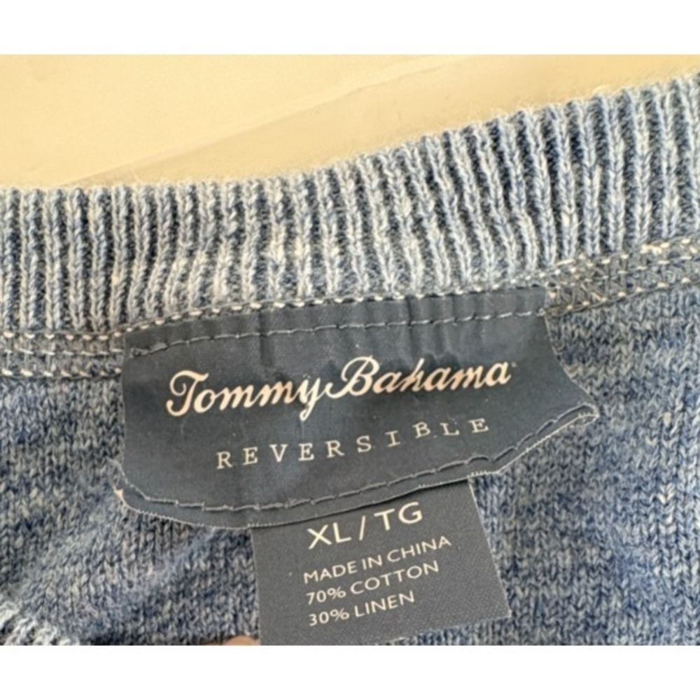 Tommy Bahama Reversible Sweatshirt Men's Extra Large XL Gray Knit Pullover - Picture 3 of 10
